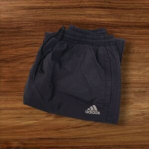 ADIDAS Pants Size XL VTG 90's Ankle Zip Nylon Wind Track‎ Black Drawstring Waist